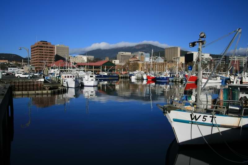Hobart waterfront view.